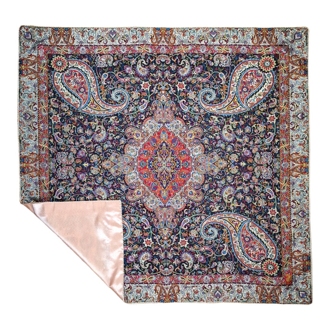 Lujoso mantel decorativo de "termeh" con diseño Salar elaborado en seda con 5 colores, un regalo exclusivo del arte persa.