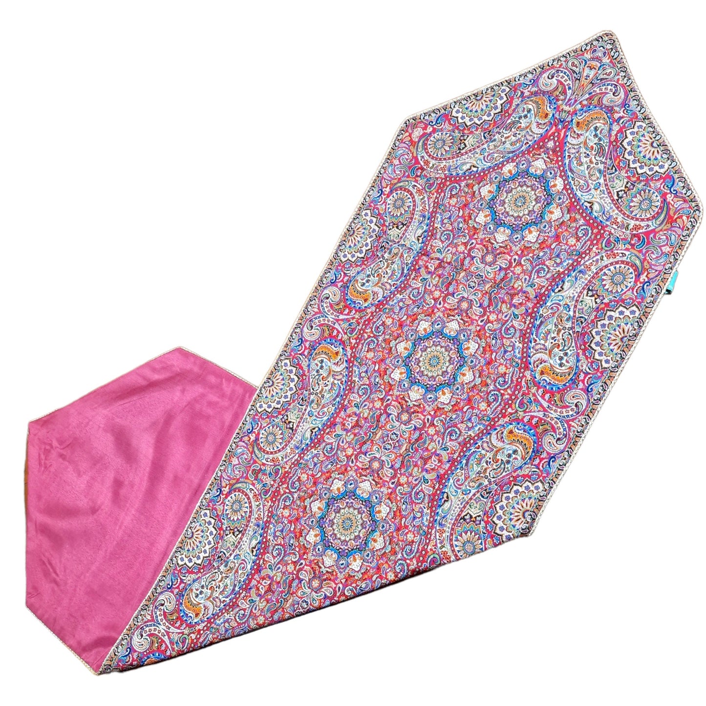 Lujoso camino de mesa de "termeh" con diseño Phenomenon elaborado en seda con 8 colores, un regalo exclusivo del arte persa para la Navidad