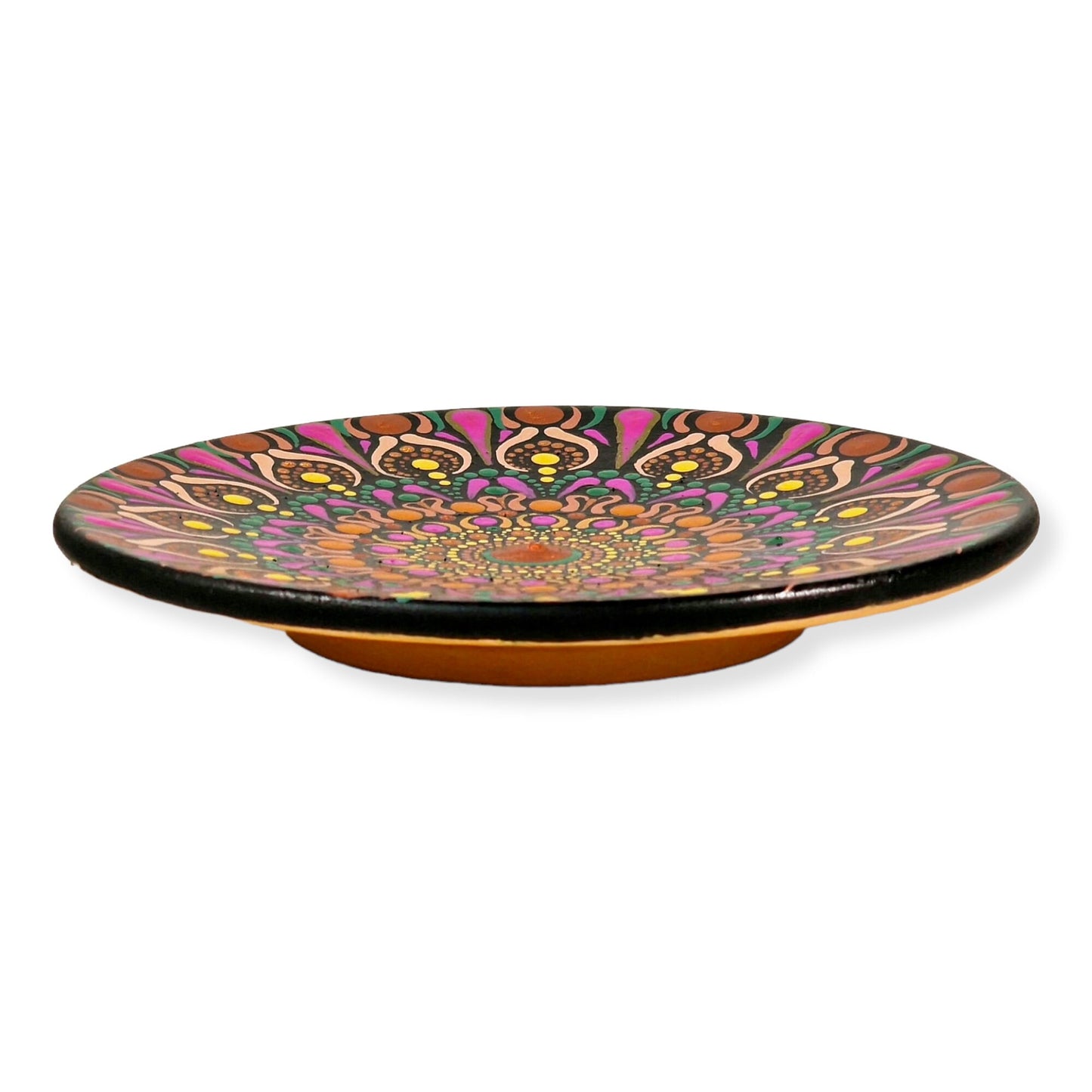 Plato decorativo de cerámica pintado a mano, moderno y elegante arte persa de pintura acrílica.