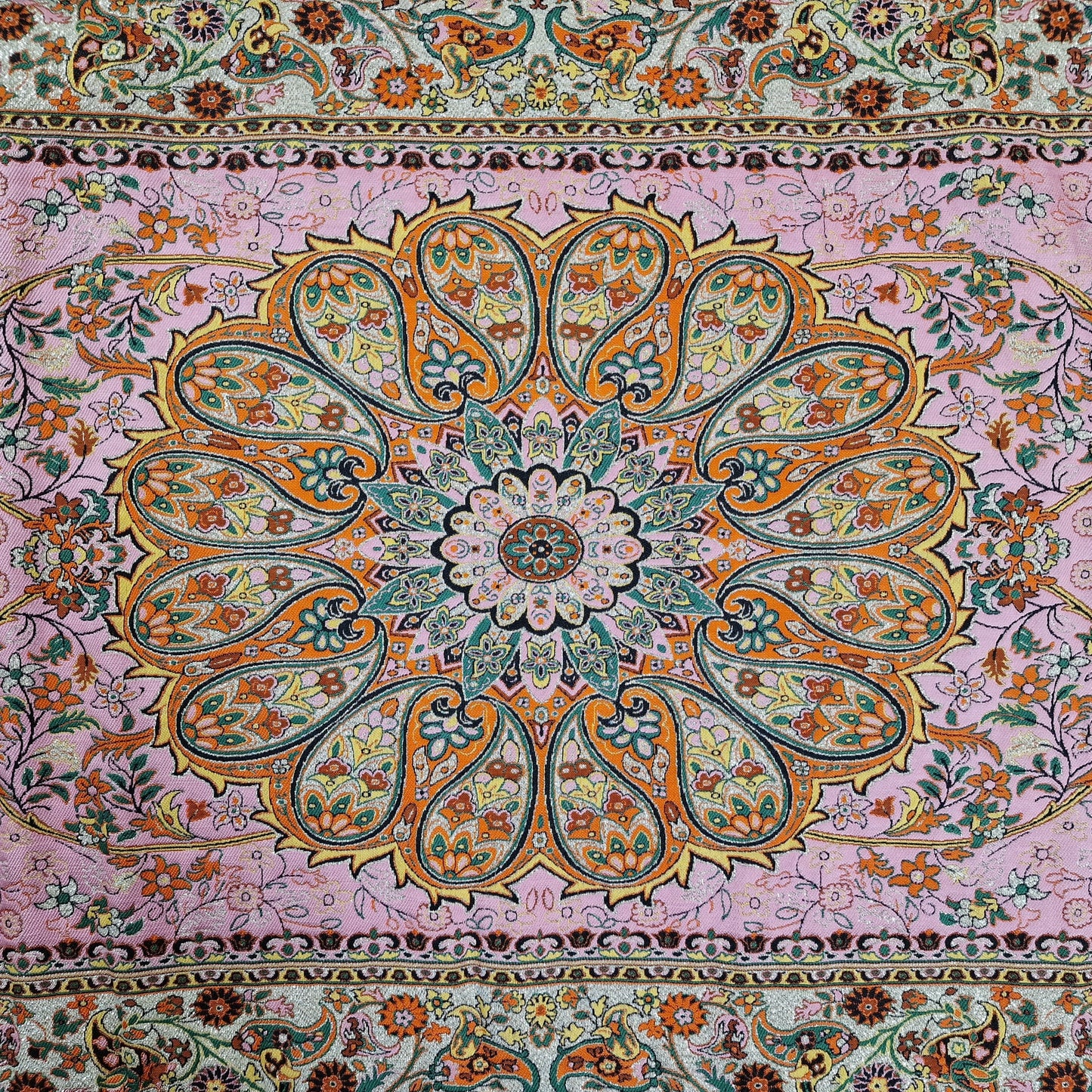 Lujoso camino de mesa de "termeh" con diseño Afshar elaborado en viscosa y poliéster, un regalo exclusivo del arte persa para la Navidad