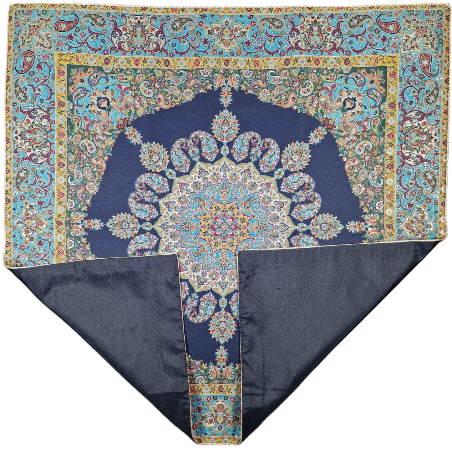 Lujoso mantel decorativo "termeh" elaborado en viscosa (seda artificial) y poliéster, un regalo exclusivo del arte persa para el Nowruz