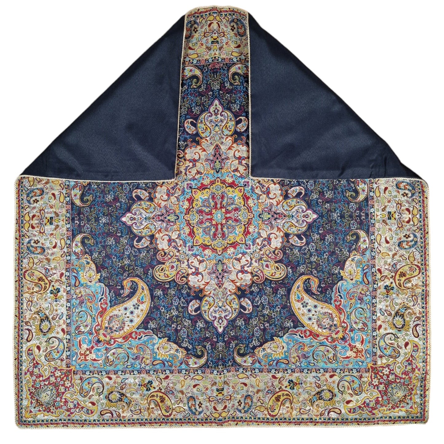 Colorido mantel decorativo "termeh" elaborado en viscosa (seda artificial) y poliéster, un regalo exclusivo del arte persa para el Nowruz.